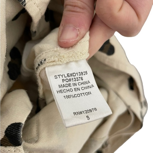 Entro Boutique Animal Print Spotted Overall Dress Raw Hem Small - Picture 6 of 6